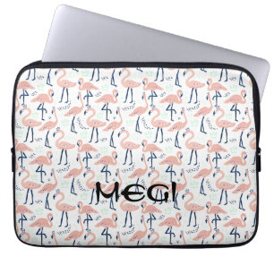 Cute pink flamingo laptop sleeve