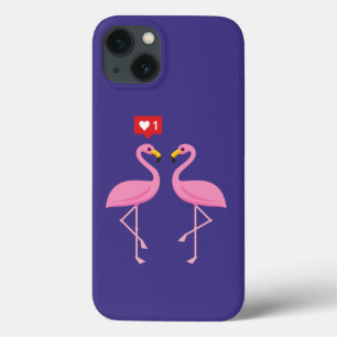 Cute Pink Flamingo Like Heart Pastel iPhone 13 Case