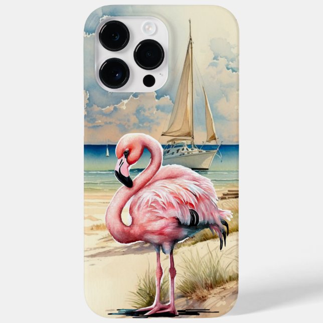 cute pink flamingo lovers Case-Mate iPhone case (Back)