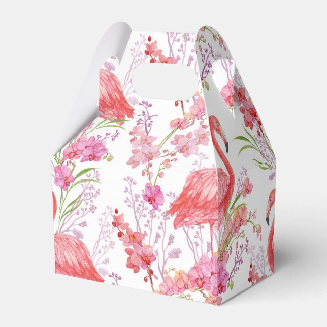 Cute Pink Flamingo pattern beach party box (Front Side)