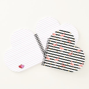 Cute Pink Flamingo Seamless Pattern Notebook