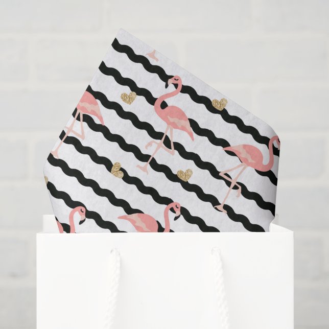 Cute Pink Flamingo Seamless Pattern Tissue Paper (Gift Bag)