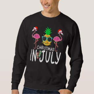 Cute Pink Flamingo Summer Xmas Christmas In July Sweatshirt