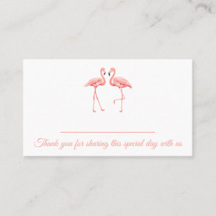Cute Pink Flamingo Tropical Wedding Bridal Shower Place Card