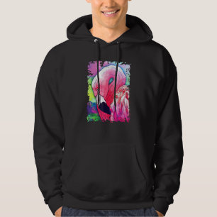 Cute Pink Flamingo Watercolor Artwork Bird Art Hoodie
