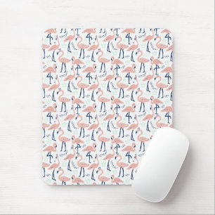 Cute pink flamingos mouse pad