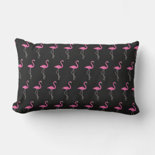 Cute Pink Flamingos on Black - Outdoor Outdoor Cushion