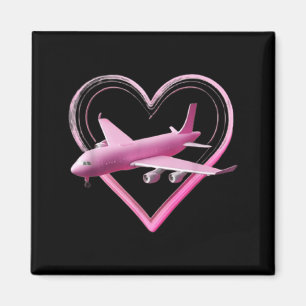 Cute Pink Flight Funny Unisex Design for Men Women Magnet