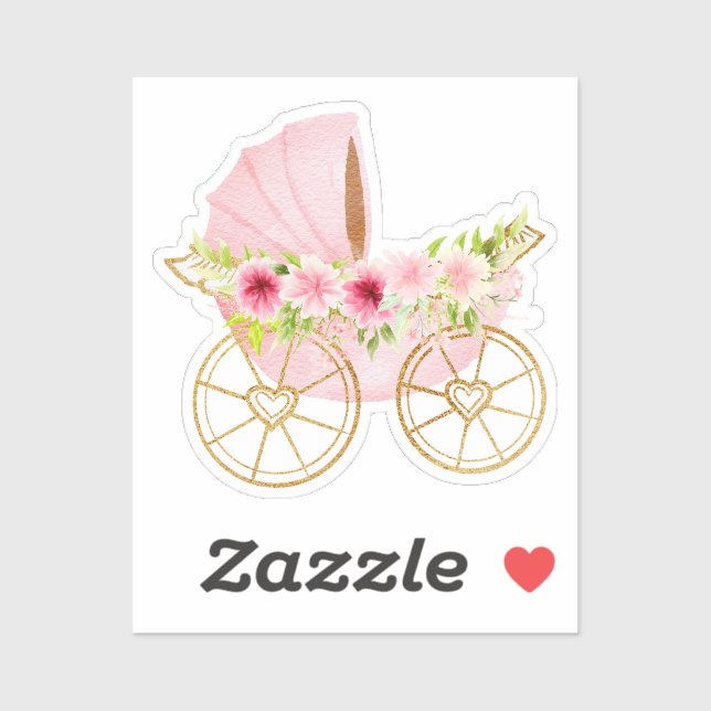 Cute Pink Floral Baby Stroller (Sheet)