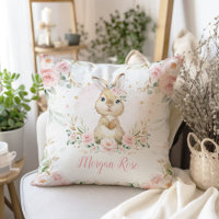 Cute Pink Floral Bunny Rabbit Baby Girl Nursery