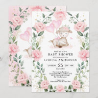 Cute Pink Floral Lamb Balloons Girl Baby Shower