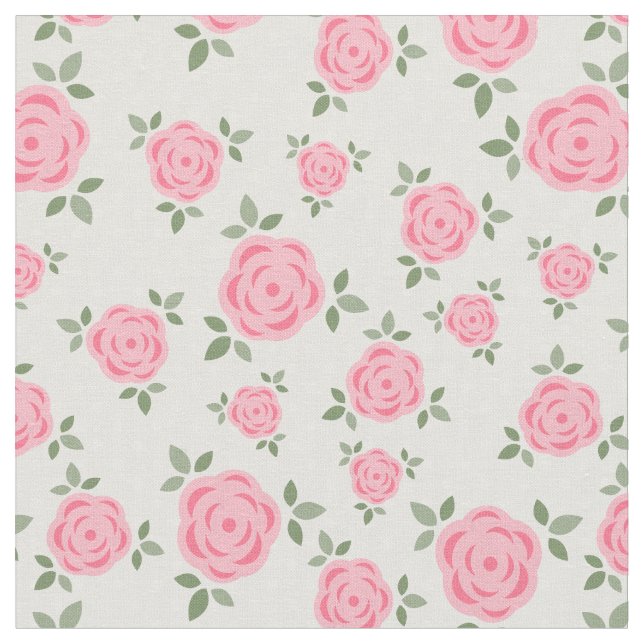 Cute Pink Floral Pattern Fabric (Close Up)