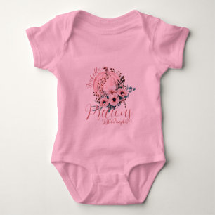 Cute Pink Floral Pumpkin Autumn Baby Girl Bodysuit