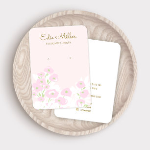 Cute Pink Floral Script Earring Jewerly