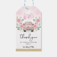 Cute Pink Floral Travel Drive Thru Baby Shower
