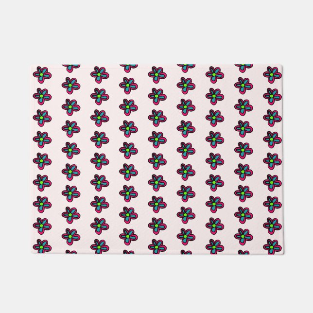 Cute pink flower doormat (Front)