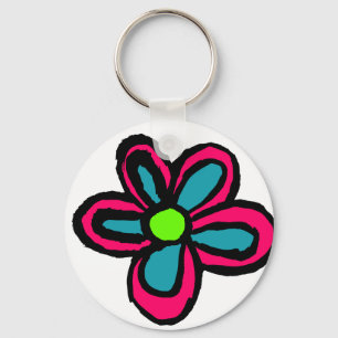 Cute Pink Flower Key Ring