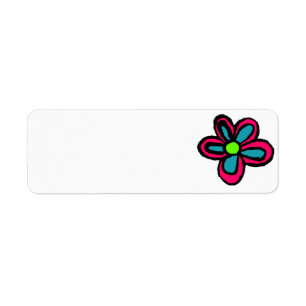 Cute Pink Flower Return Address Label