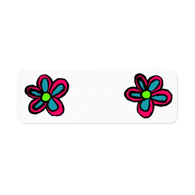 Cute Pink Flower Return Address Label (Front)