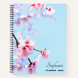 Cute Pink Flowers Girly Planner Notebook