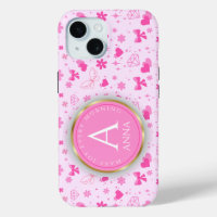 Cute Pink Flowers Pattern, Girly Floral design