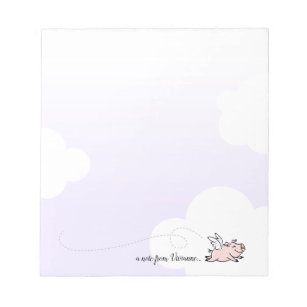 Cute Pink Flying Pig Notepad