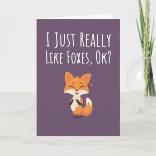 Cute Pink Fox Cards Girls For Kids For Her