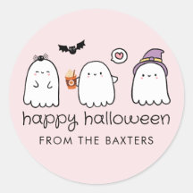 Cute Pink Friendly Ghosts Spooky Season