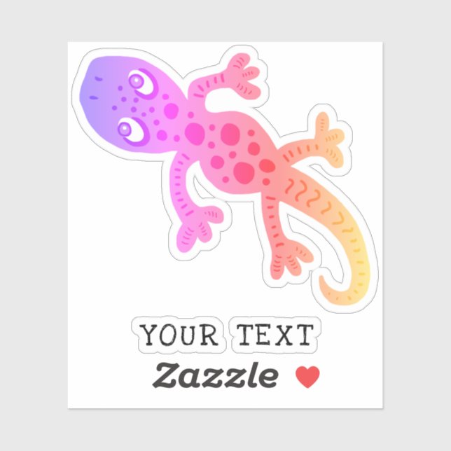 Cute Pink Gecko Lizard Drawing Kids (Sheet)