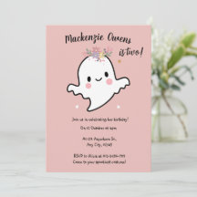 Cute Pink Ghost Birthday