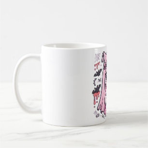 Cute Pink Ghost Girl Kawaii Halloween Pumpkin Past Coffee Mug