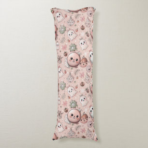 Cute Pink Ghost & Pastel Halloween Seamless Body Cushion