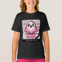 Cute Pink Ghost: Sweet and Spooky -kids girl shirt