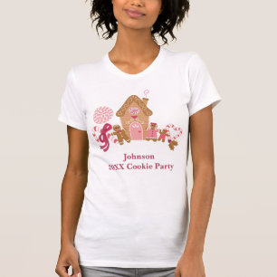 Cute Pink Gingerbread Candy Canes Women’s T-shirt