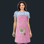 Cute Pink Gingham Chicken Apron<br><div class="desc">Best Selling Pink Gingham and Chicken Apron.  For moms,  girlfriends,  partners who like chickens and grans.  Perfect gifts for Mothers day,  Birthdays and Christmas!  Get yours now!  Designs are transferable onto other products.

All Cucamelon Creations Designs are copyrighted.</div>