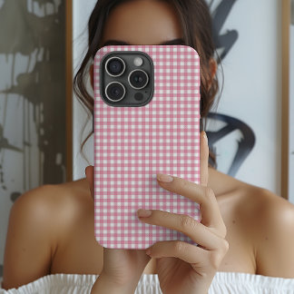 Cute Pink Gingham Pattern  iPhone 16 Case