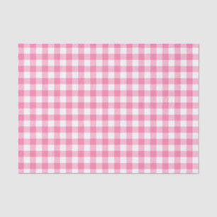 Cute Pink Gingham Pattern Tissue Paper