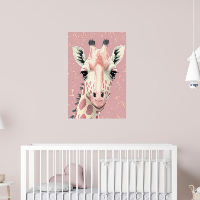 Cute Pink Giraffe Poster (Nursery 2)