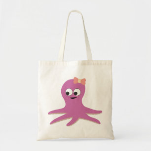 Cute pink girl Octopus Tote Bag