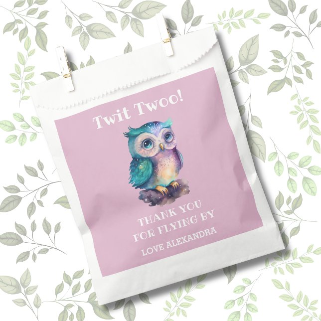 Cute Pink Girl Owl Birthday Thank You Favour Bag (Creator Uploaded)