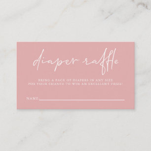 Cute Pink Girls Baby Shower Diaper Raffle Enclosure Card
