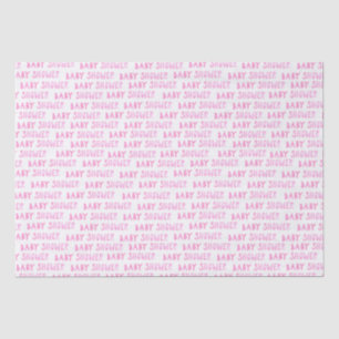 Cute Pink Girly Baby Shower Typography Tissue Paper