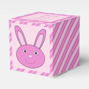 Cute Pink Girly Bunny Face Spring Easter Custom Favour Box