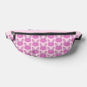 Cute Pink Girly Bunny Face Spring Easter Patterned Bum Bags