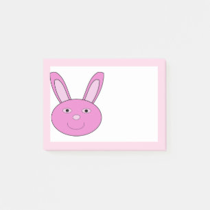 Cute Pink Girly Bunny Face Spring Easter Post-it Notes