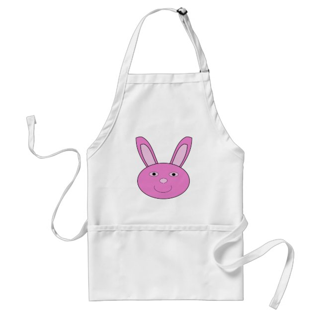 Cute Pink Girly Bunny Face Spring Easter Standard Apron (Front)
