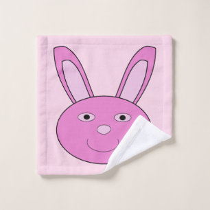 Cute Pink Girly Bunny Face Spring Easter Wash Cloth