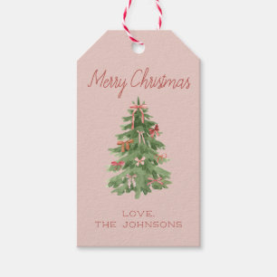 Cute Pink Girly Christmas Tree Gift Gift Tags