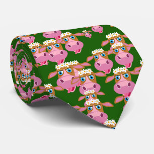 Cute Pink Girly Cow Tie