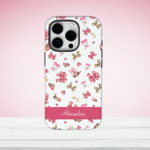 Cute Pink Girly Cowgirl Coquette Personalise iPhone 16 Pro Case